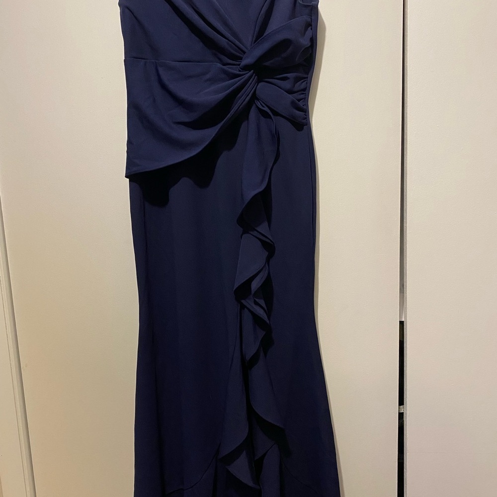 Chic One Shoulder Navy Dress